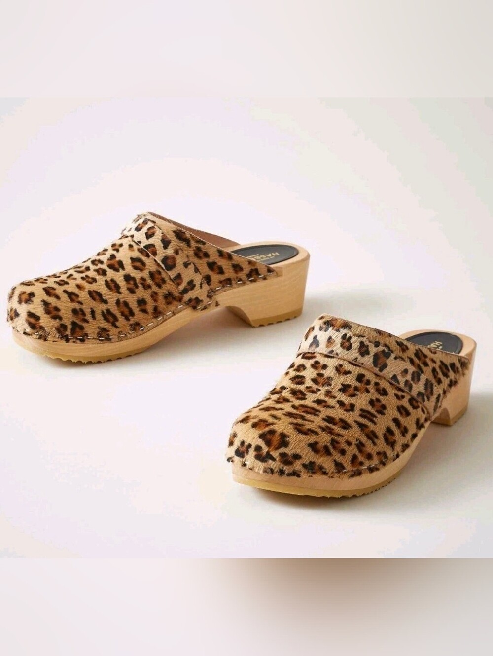 Swedish Hasbeens leopard “Husband Clogs”. Sz 39 ( 8.5 Women US)